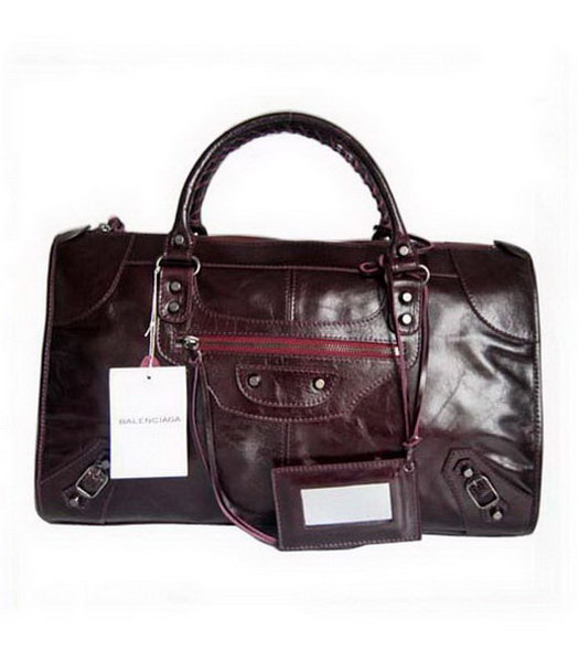 Balenciaga Le Dix motorcy Large Handbag_Dark Caffè